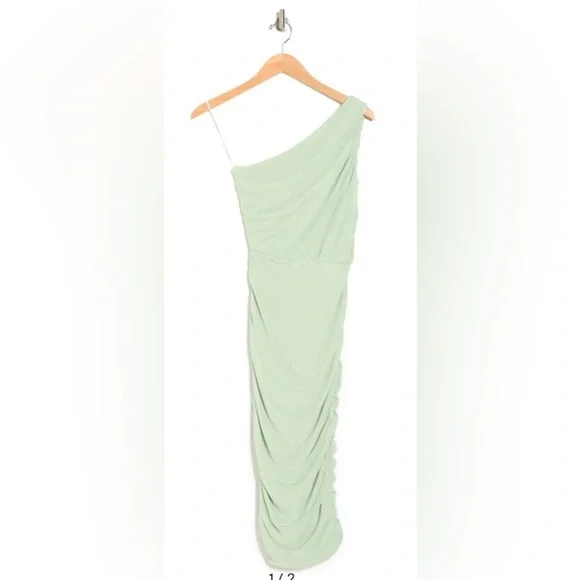 Love by Design One-Shoulder Body-Con Green Midi Dress Size Medium (8-10)… - Picture 3 of 13